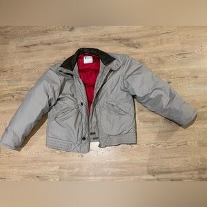 Vintage London Fog Puff Jacket with Red Interior and leather collar